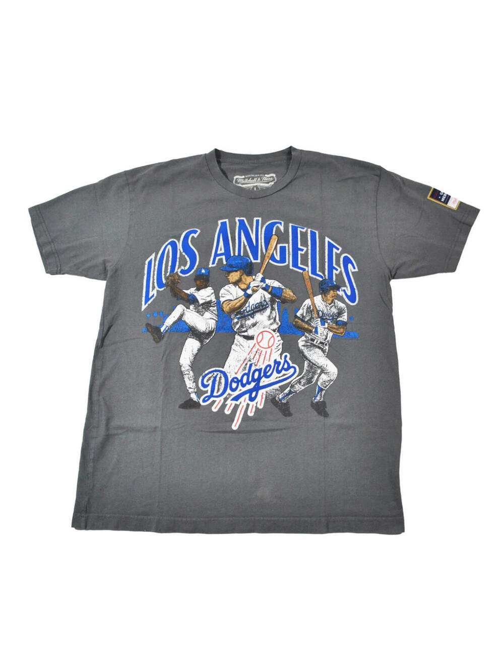 Los Angeles Dodgers MLB Baseball Mitchell & Ness Gray Shirt Size Large